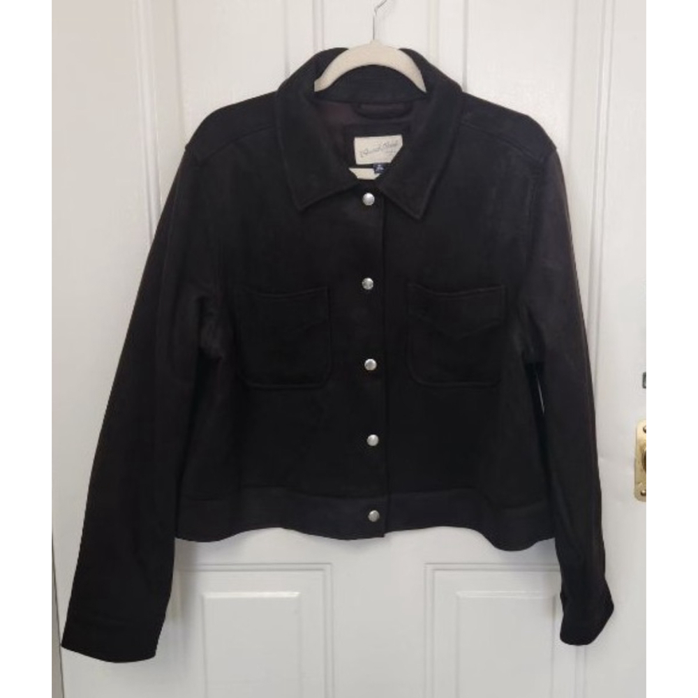 Universal Thread Brown Faux Suede Cropped Jacket XL - Picture 2 of 14